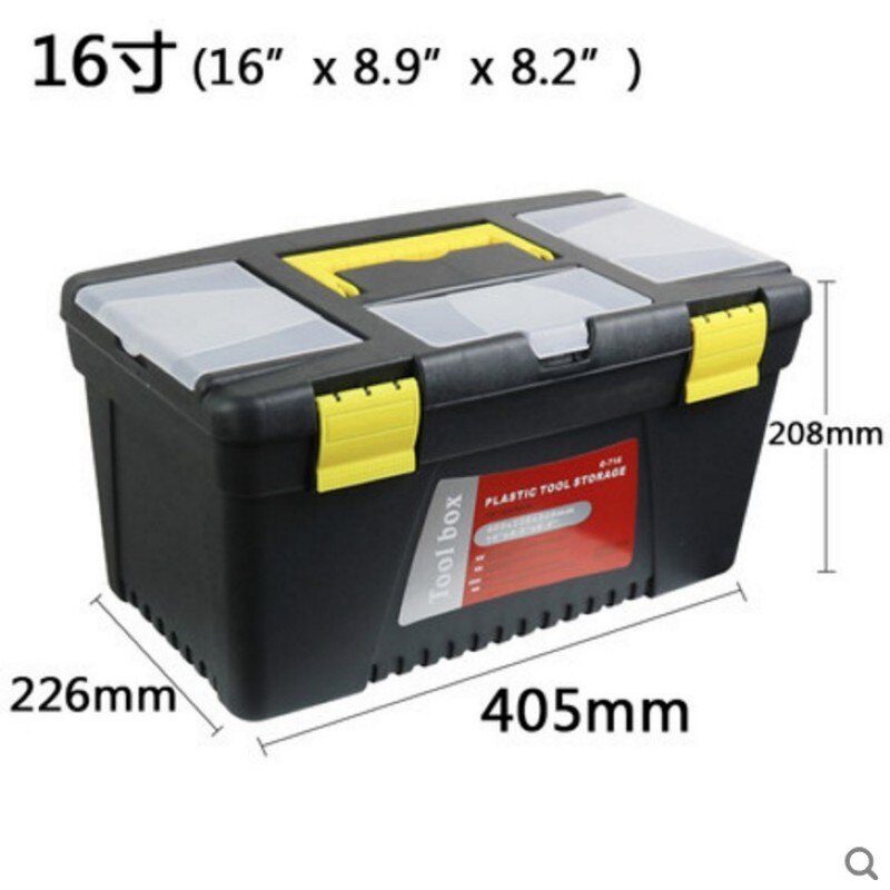 Double Layer toolbox household maintenance electrician Tool Box Multifunctional ABS hardware Car repair Thicken Antifall toolbox: 405x226x208mm