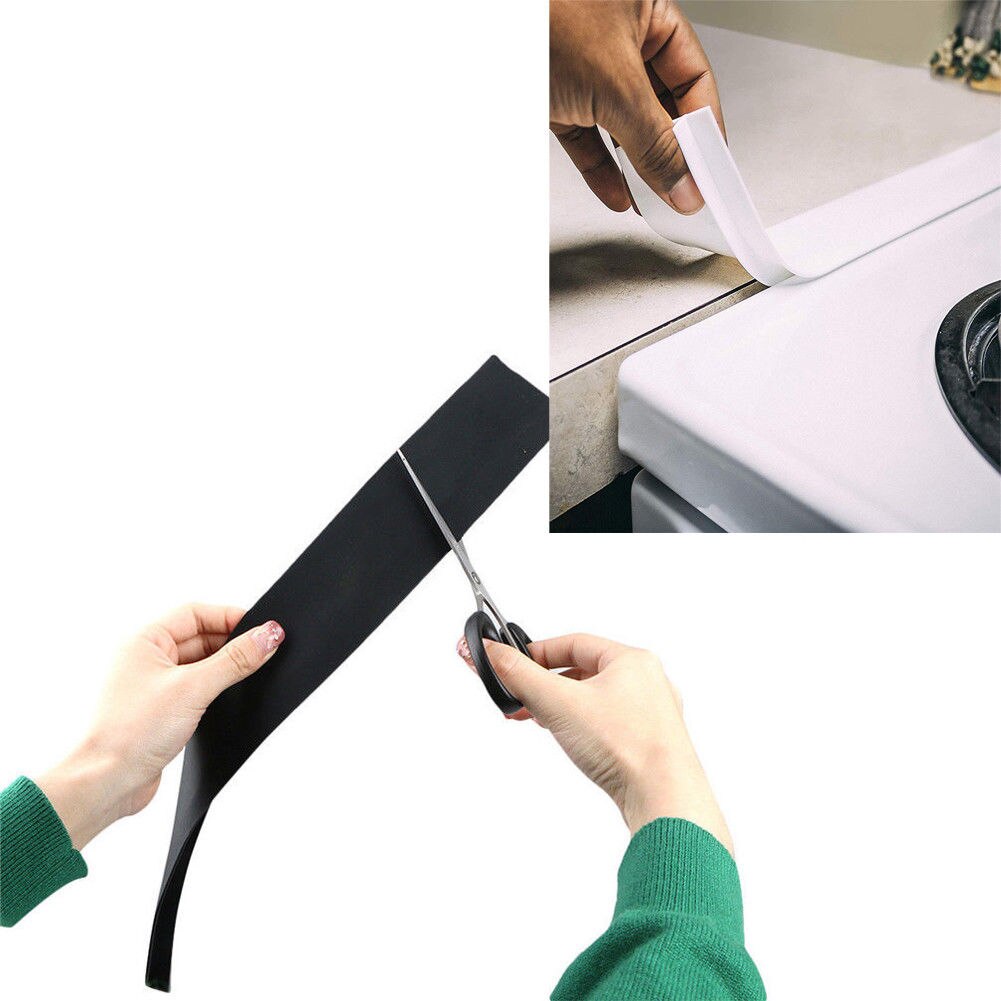 2Pcs Kitchen Silicone Stove Counter Gap Cover Easy Clean Heat-resistant Gap Filler Seals Spills Between Counter Tools