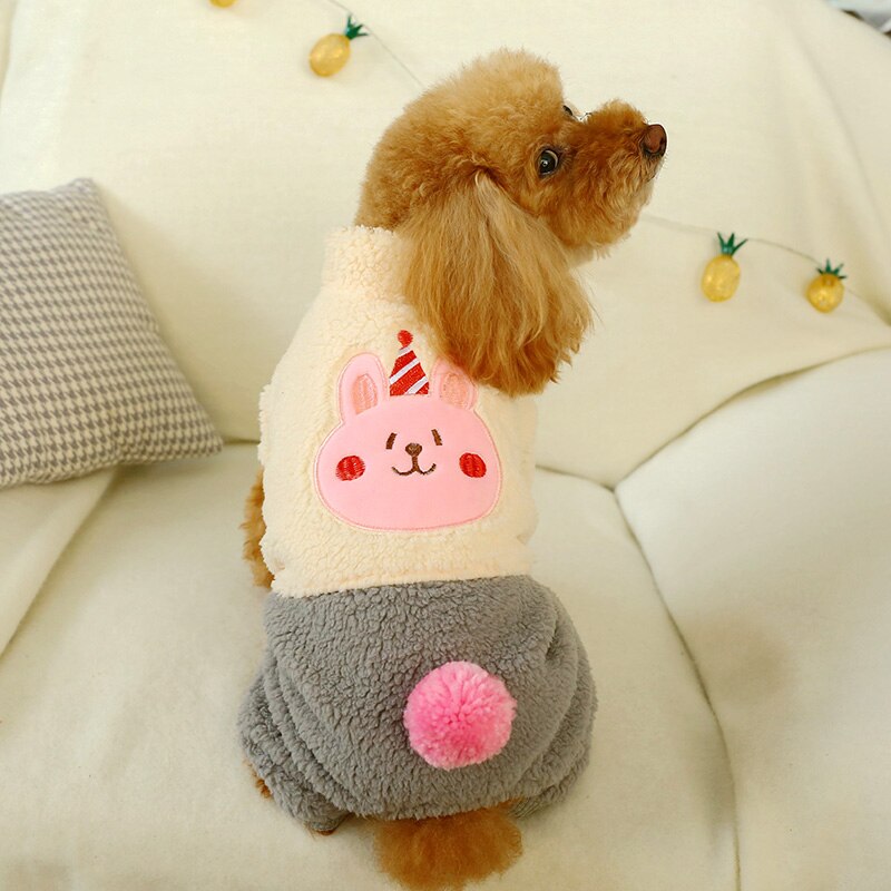PETCIECLE-vestido de peluche de Pomerania para perro, ropa cómoda de terciopelo para de cumpleaños, ropa de cuatro patas para perro, Otoño e Invierno