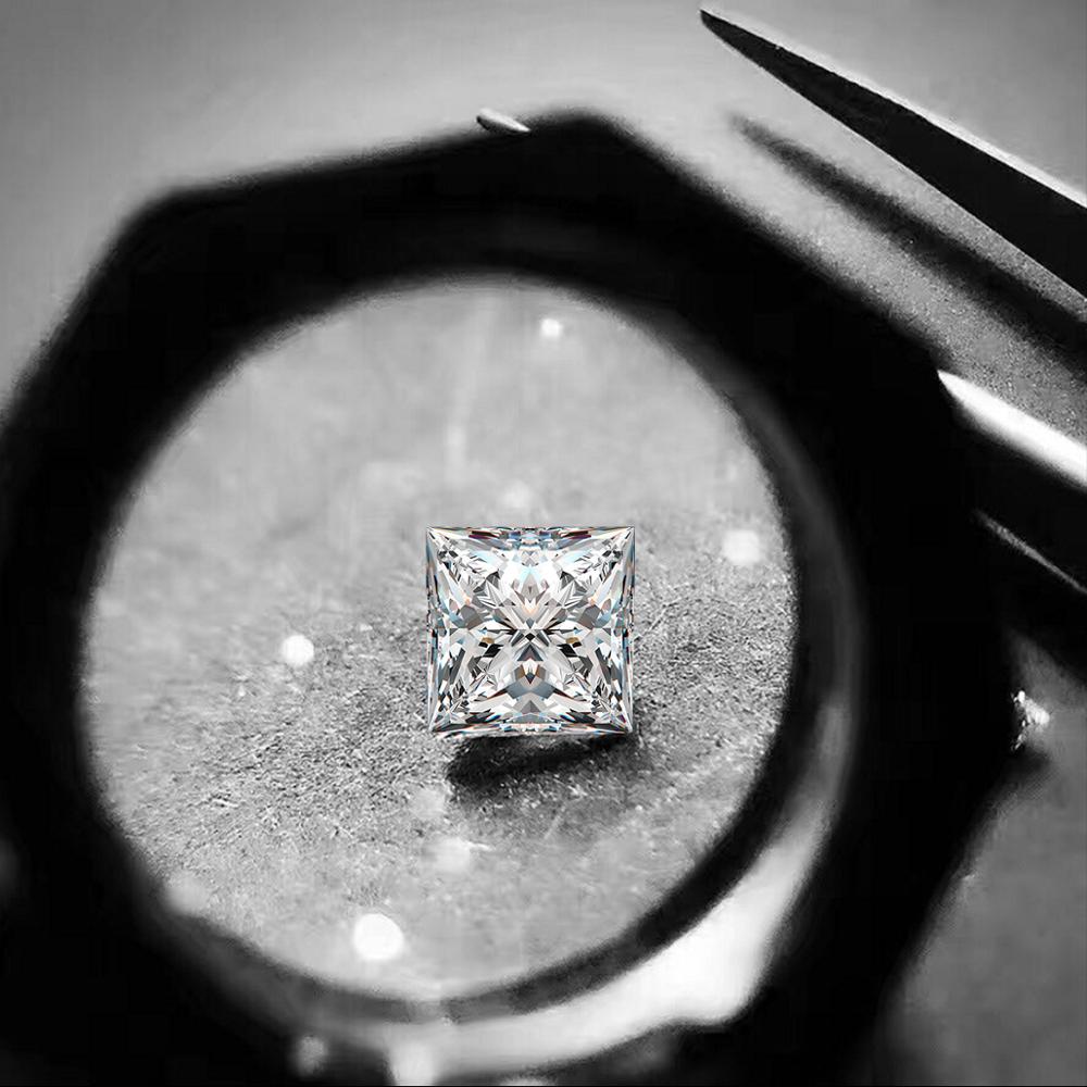 Szjinao prawdziwe 100% kamienie szlachetne luzem Moissanite kamień 0.4ct 4*4MM D kolor VVS1 przejść diament test na pierścień tworzenia biżuterii Wholsale