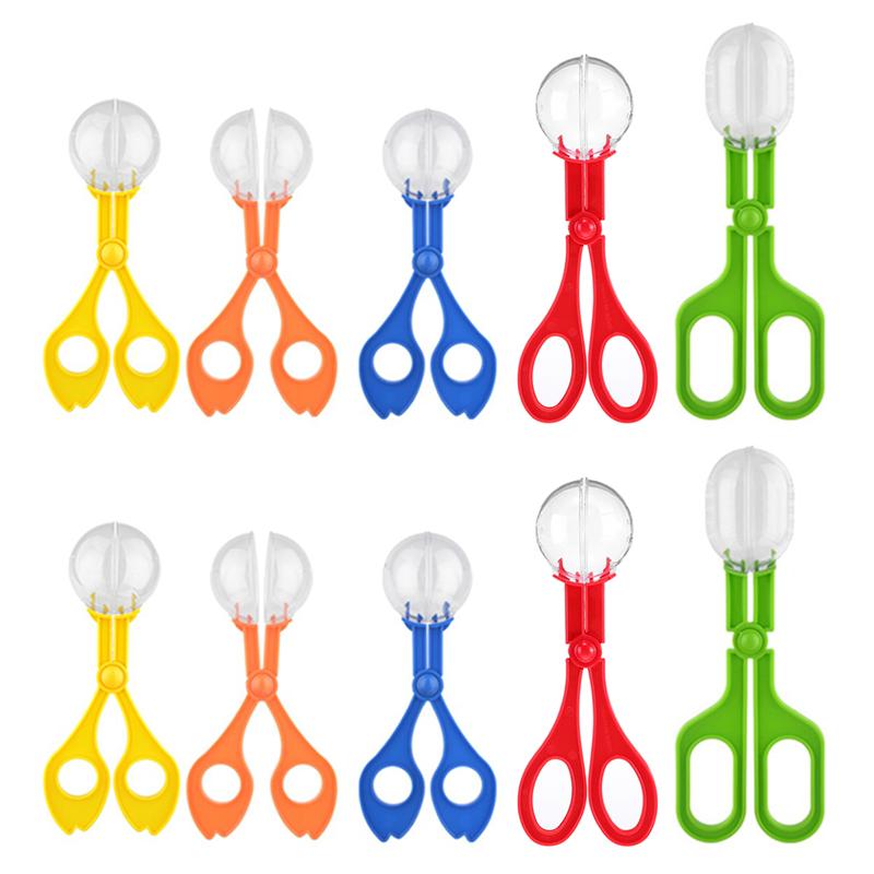 10Pcs Kid Outdoor Insect Scissor Catchers Kid Used Lovely Insect Catching Tools Adventure Insect Scissors Trap Insect Trap: black