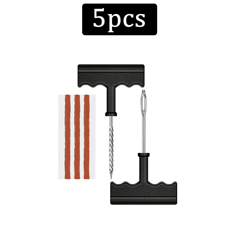 Zestaw narzędzi robić naprawy opon samochodowych, narzędzia robić naprawy przebić opon, konserwacja samochodowa, gumowe paski, kołki, korki, akcesoria robić naprawy opon rowerowych i motocyklowych.: Czerwony