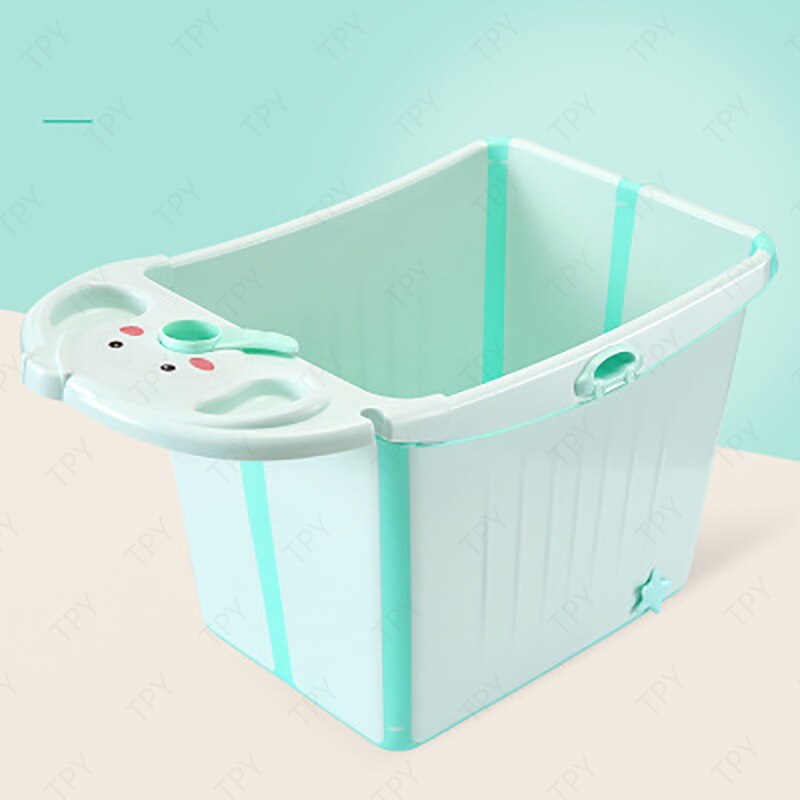 Baignoire pliable verticale grand espace baignoire pliable bassin de douche avec baignoire amovible adapté aux bébés de 0-6 ans: Bleu ciel