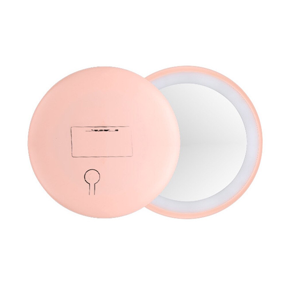 Mini Circular Makeup Make up LED Mirror Compact Portable Travel Illuminated Round Mirror light