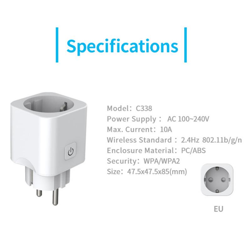 Enchufe inteligente IFTTT 1/2 Uds., adaptador de enchufe remoto inalámbrico con Wifi, enchufe de sincronización EU compatible con Alexa, Google Home