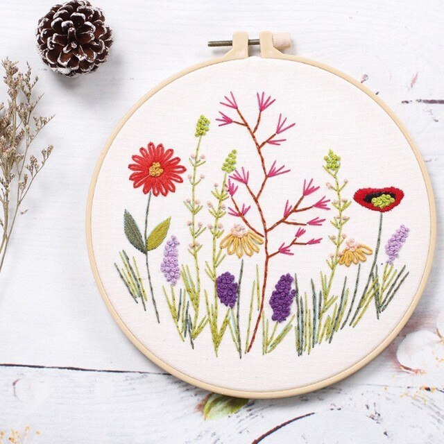 1PCS Embroidery Kit Beginner Needlework Kits Embroidery Set Cross Stitch Series Handwork Needlework Plants Cross Stitch DIY Craf: 2