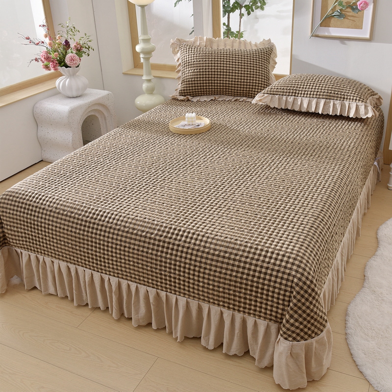 Enkelt sengeteppe til dobbeltseng, jenter og gutter, sengetøy, teppe, tykkere laken, 침대커버 (putetrekk må bestilles): 200*65cm / Burgunder