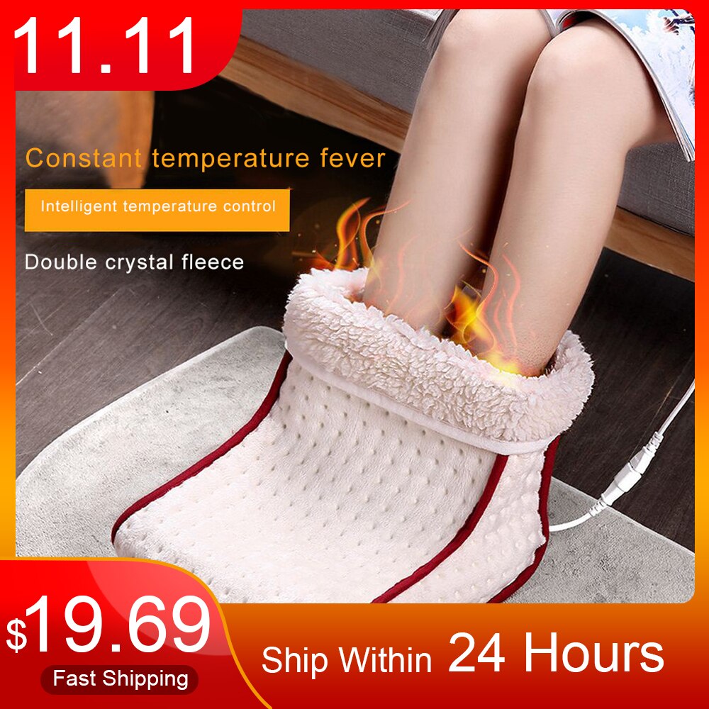 Coussin chauffe-pied thermique 24 W | À distance, chauffant les pieds avec prise, lavable, réglage du chauffage, soin des pieds, avec coussinet