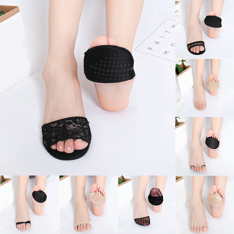 Summer Women Feet Toe Protect High heel half foot socks Lady Non-slip sweat No Show invisible toe socks