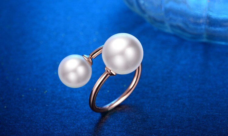 Neue Shell perle (10mm + 12mm) 925 sterling silber ladies'party ringe schmuck für frauen offenen ring
