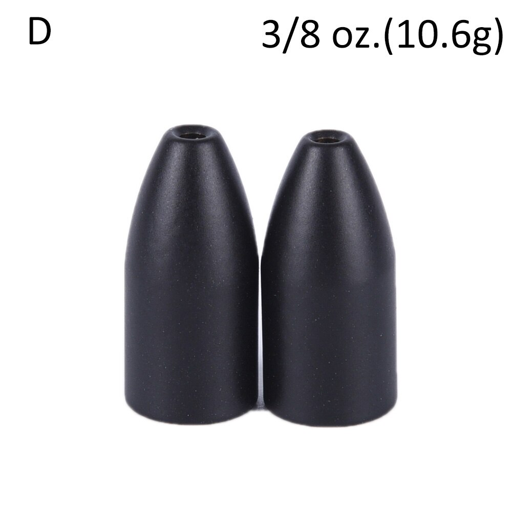 2Pcs 5 Stijl Vissen Sinker Tungsten Bullet Worm Gewicht Flippen Gewicht Vissen Lokken Accessoire S Vissen Accessoire: D