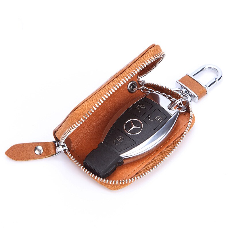 Pu lederen autosleutel portemonnees heren sleutelhouder huishoudster sleutels organizer dames sleutelhanger hoes rits sleutel etui tas portemonnee