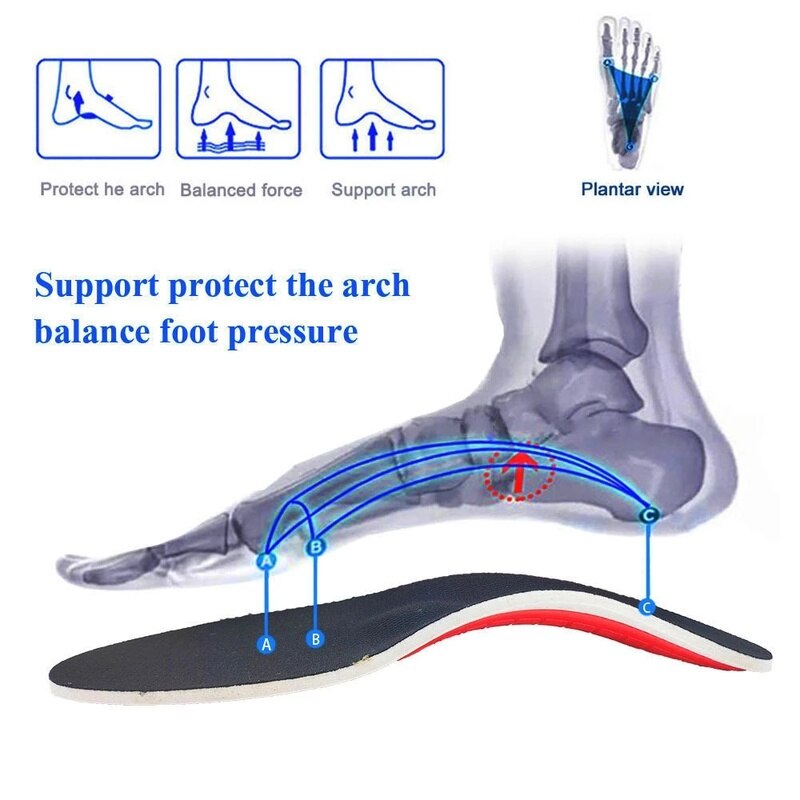 Orthotic Insole Arch Support Flatfoot Orthopedic Insoles for Feet Ease Pressure of Air Movement Damping Cushion Padding Insole