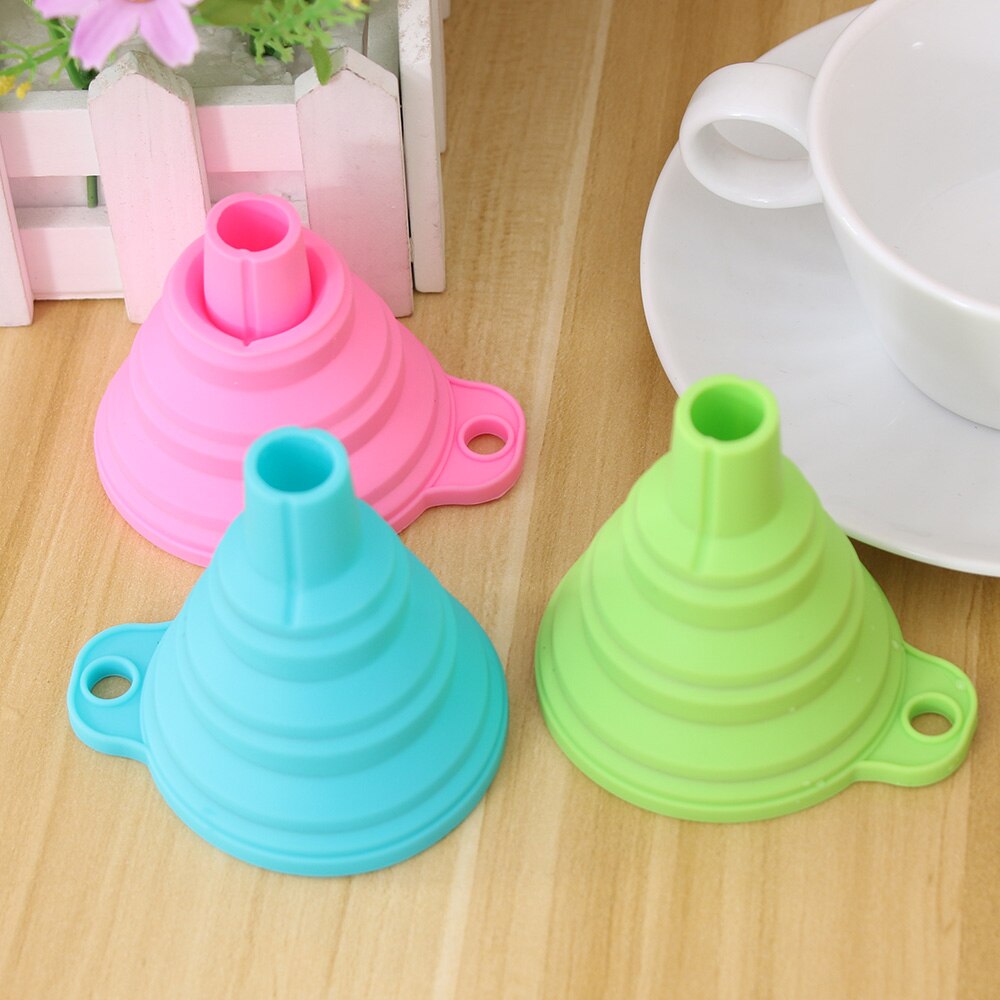 Cucina di casa Imbuto di categoria alimentare Del Silicone Pieghevole A Scomparsa a collo Lungo Imbuto Famiglia Creativa Liquido Erogazione Mini Imbuto