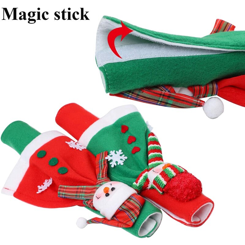 3 Pack Adorable Snowman Refrigerator Handle Covers Set,Kitchen Appliance Handle Covers for Christmas Decorations