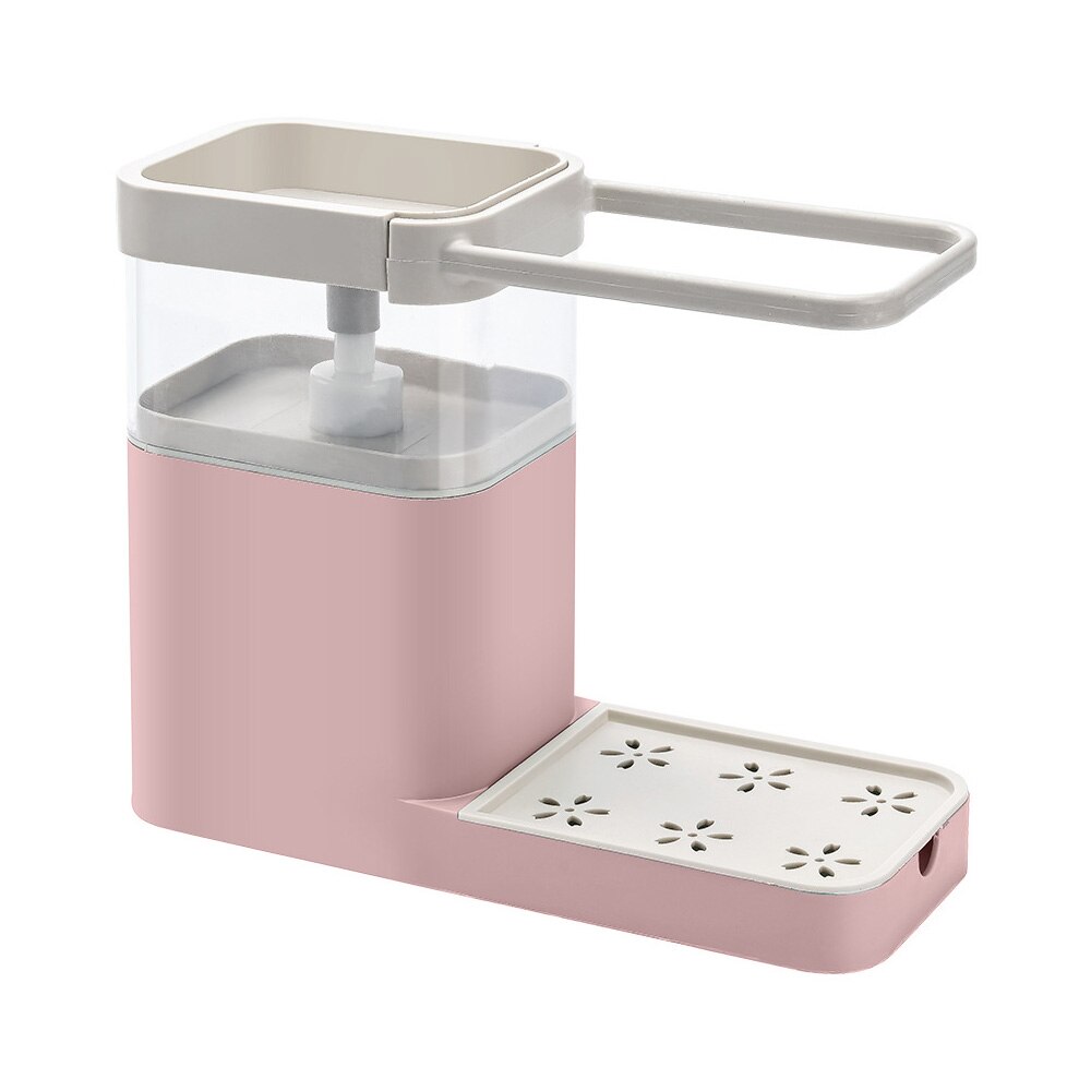 Multifunction Kitchen Detergent Liquid Storage Box Sink Dish Washing Sponge Rack Bathroom Manual Press Liquid Soap Dispenser: 01