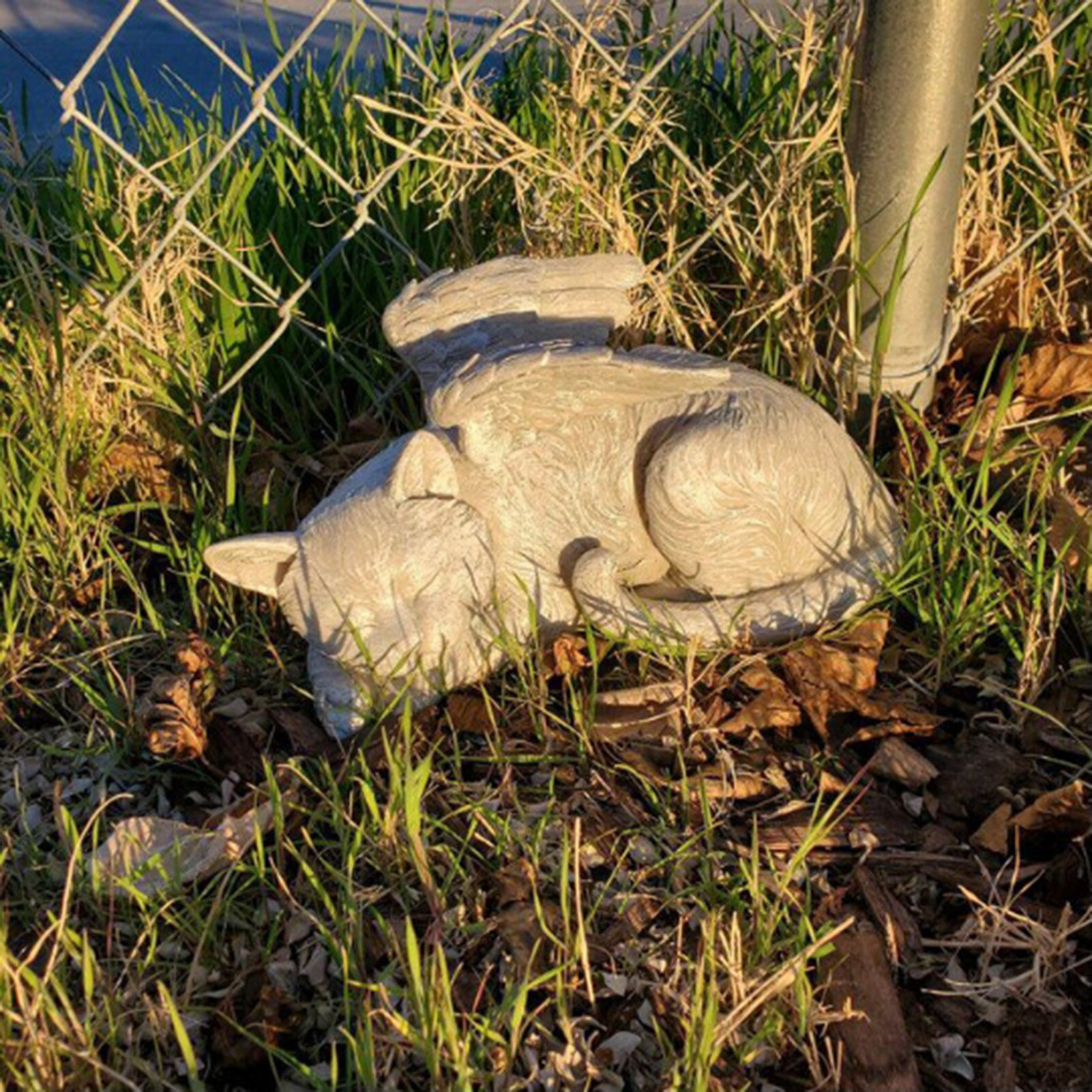 Estatua conmemorativa de resina para decoración de jardín, rotulador de tumba de perro, gato, Ángel y mascota, para conmemorar a las mascotas perdidas