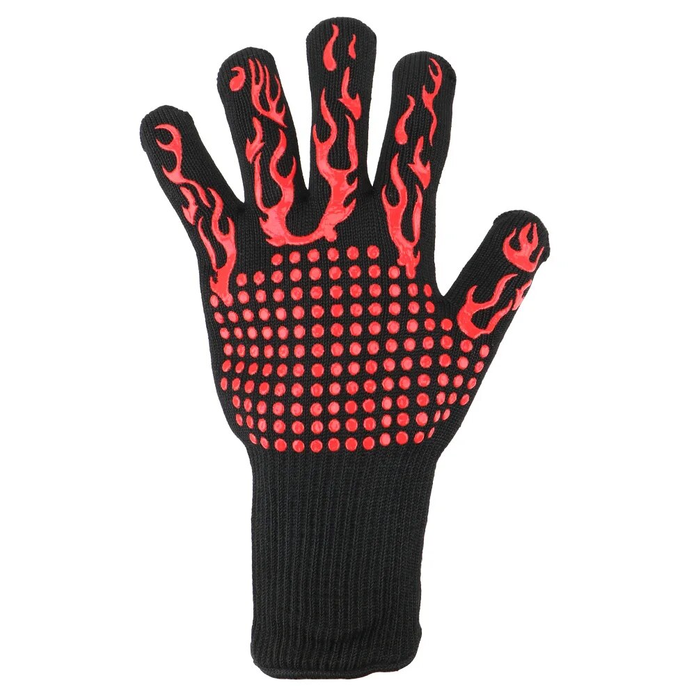 300-500 Centigrade BBQ Fire Gloves Flame Retardant Non-slip Fireproof Extreme Heat Resistant Microwave Oven Gloves Oven Mit