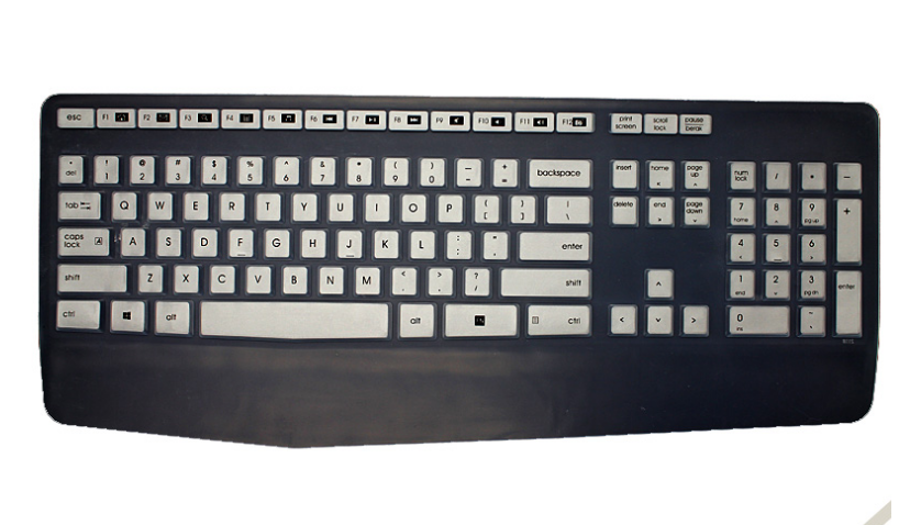 funda protectora de silicona transparente para teclado para Logitech MK345 K345: Transparent silver