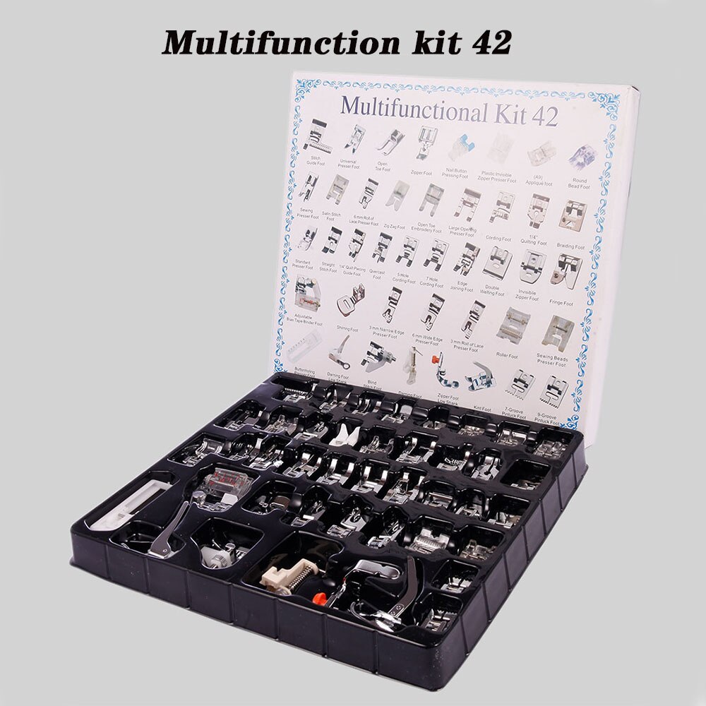 Sewing Machine Presser Foot Press Feet For Brother Singer Janome Sew Machines Kit Braiding Blind Stitch Over 32/52/62 Piece: Press foot 42pcs