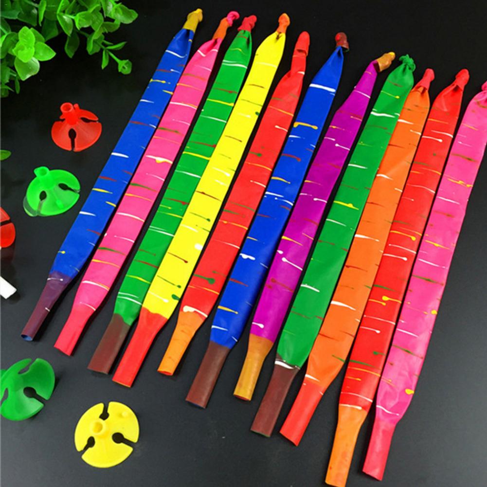 100PCS Long Rocket Balloons Inflatable Flying Rocket Balloons Children Birthday Party Decoration Latex Balloon Classic Toys