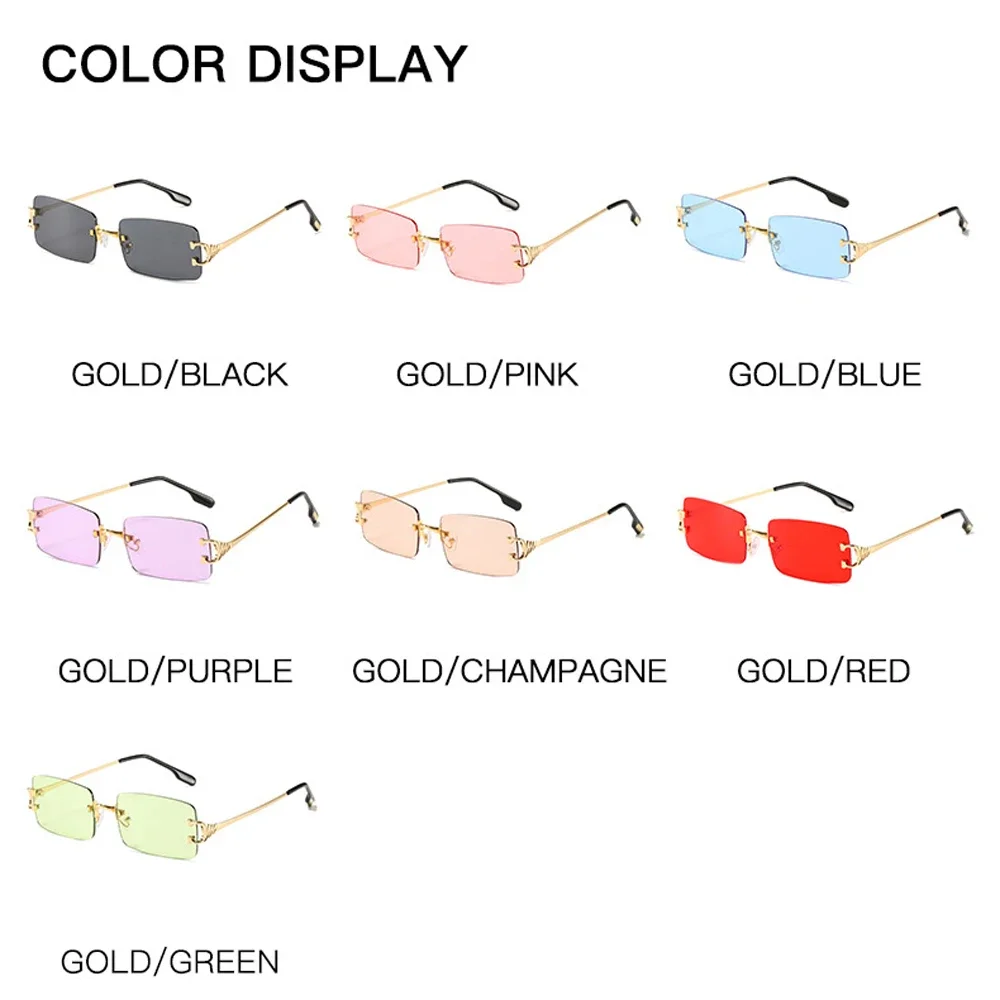MUSELIFE gafas de sol estrechas para hombre sin montura verano 2025 rojo azul negro gafas de sol rectangulares para dama cara pequeña