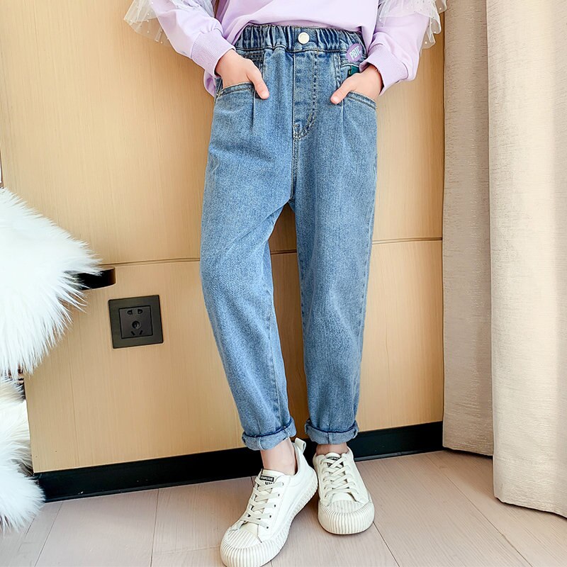 Jean à volants taille haute pour fille, vêtement – Grandado