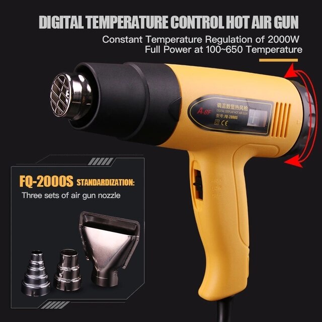 A-BF Air Gun Digital Display Micro Rework Soldering Station Air Gun For Welding Repair Tool 1600W/2000W: Red