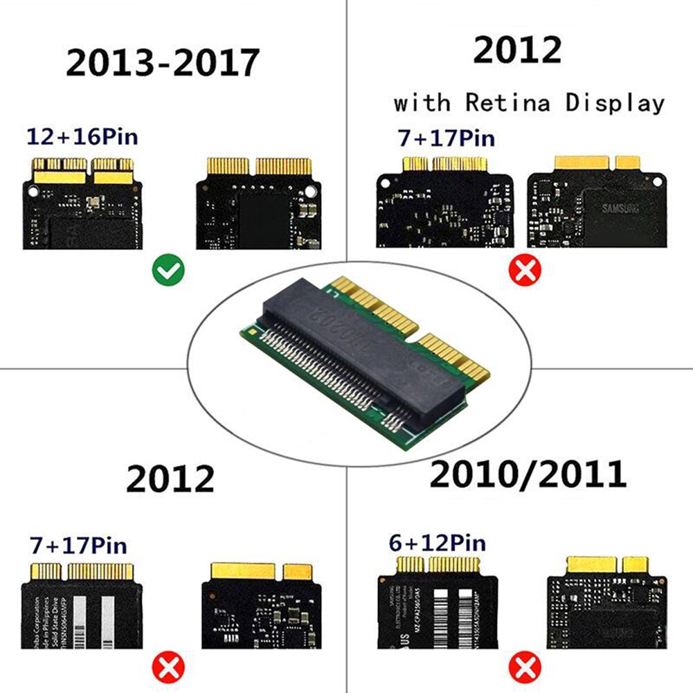 M.2 Adapter Voor Macbook Air Pro Retina Ssd Adapter Desktop Computers Converter M.2 Ngff Pcie X4 Ahci Voor Macbook Air retina