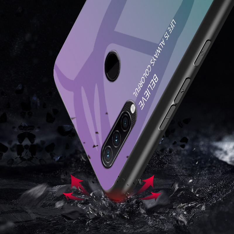 Funda de vidrio templado gradiente a prueba de arañazos para Lenovo Z5S Z6 Lite Z6 Pro silicona suave Parachoques en la carcasa para Lenovo z5 S