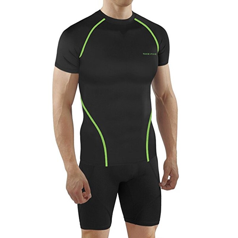 Premium take five heren compressie onder basislaag top strak korte mouw  -051-