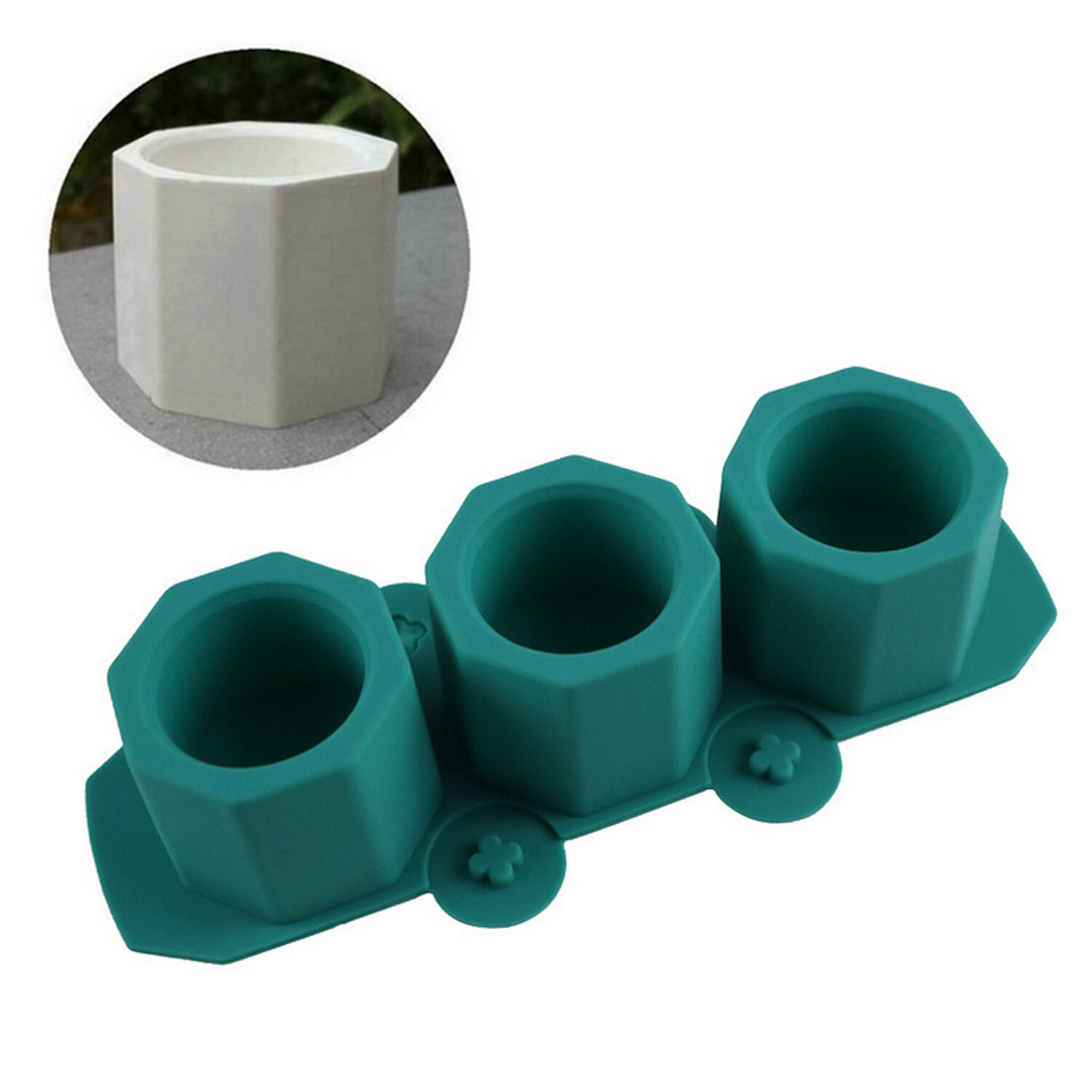 3-Slot Silicone Molds Succulent Plant Flower Pot Moulds for Making Candy Clay Candle Holder DIY Concrete Ceramic Crafts