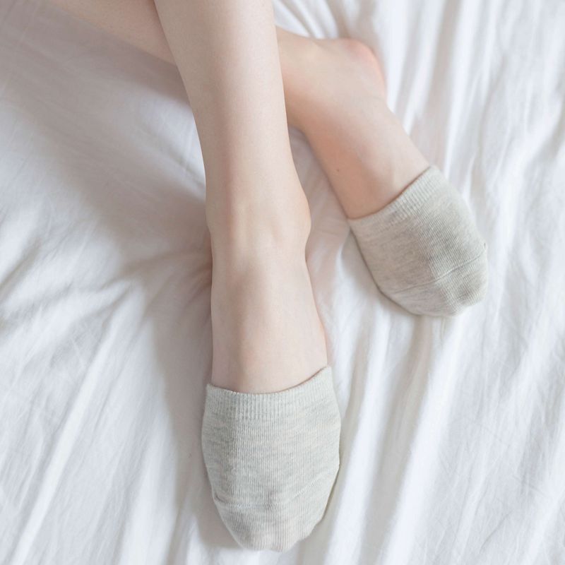 5 Pairs Voorvoet Sokken Vrouwen Zomer Snoep Kleur Vrouwelijke Half Voet Teen Cover Half Sokken Hakken Onzichtbare Katoen Ademend sokken: C grey