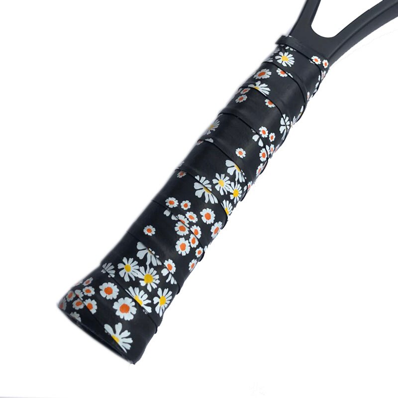 8pcs ZARSIA Perfume Tennis Overgrips super tacky tennis rackets grip printing daisy badminton overgrips: Black