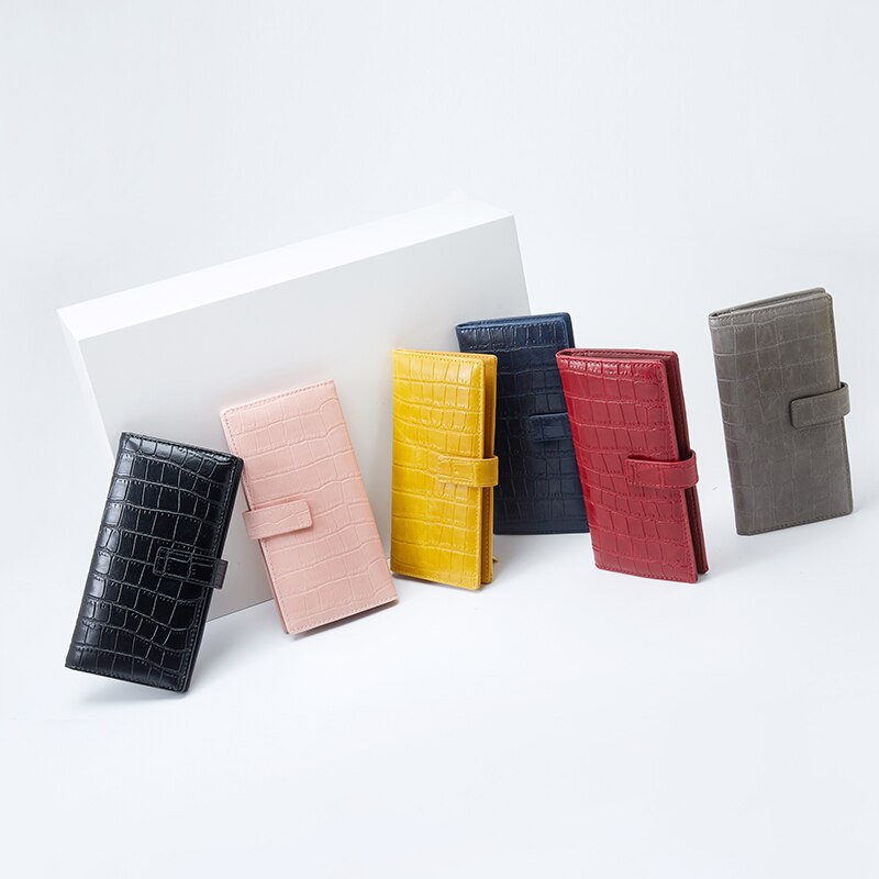 Dunne damesportemonnee met veel afdelingen, carteira dames portemonnee met hasp, lange portemonnees, dames portemonnee met rits, kaarthouder en muntclutch.