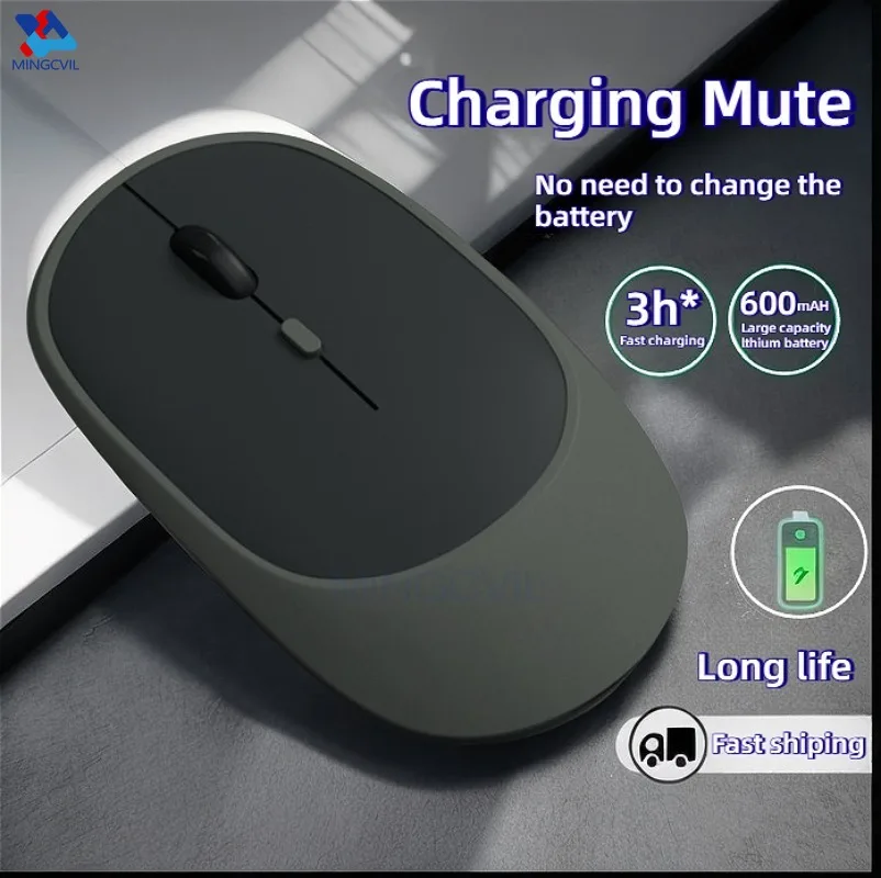 MINGCVIL Drahtlose Maus Bluetooth USB Stille Mäuse Einstellbare DPI Ergonomisches Wiederaufladbare Gaming Maus Für Xiaomi Tablet