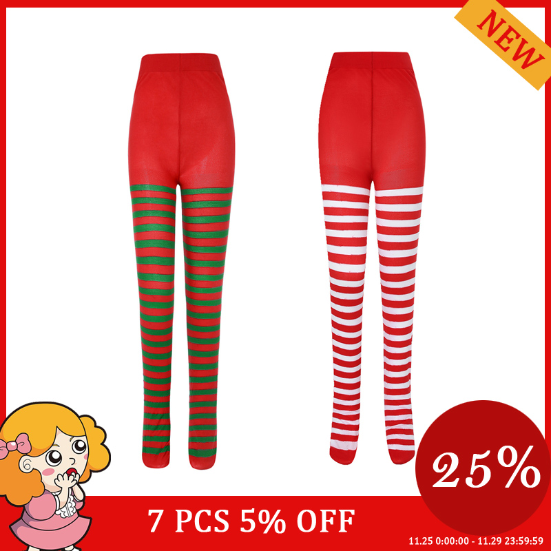 Zachte Baby Kleur Blok Panty 4-7Y Meisjes Stretch Gestreepte Panty Voor Meisjes Halloween Kerst Cosplay Kostuum Broek Leggings