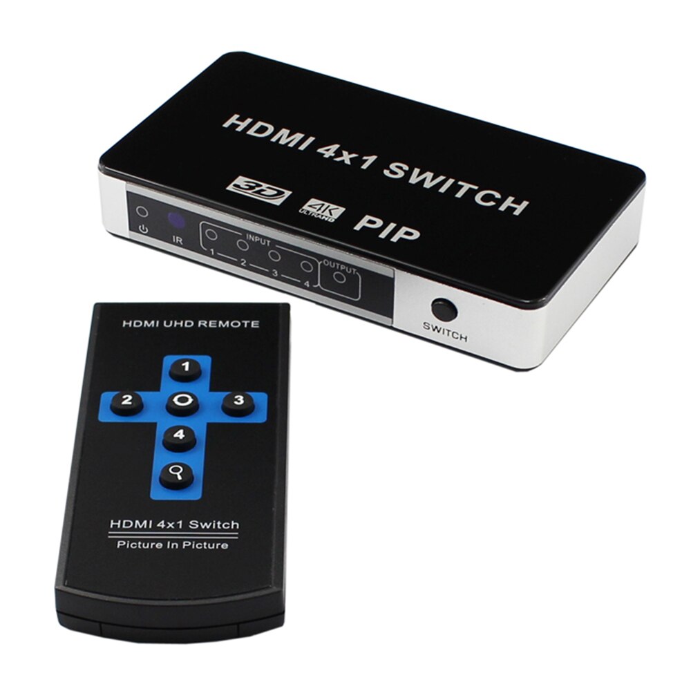 Hdmi HD video switcher 4 in 1 out 4PIP screen preview four in one out 4 cut 1 HDMI switch
