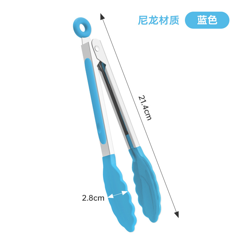 Pinzas de silicona para alimentos, pinzas de cocina de acero inoxidable, pinza antideslizante para cocinar, barbacoa, ensalada, herramientas de cocina para parrilla, 1 unidad: violet