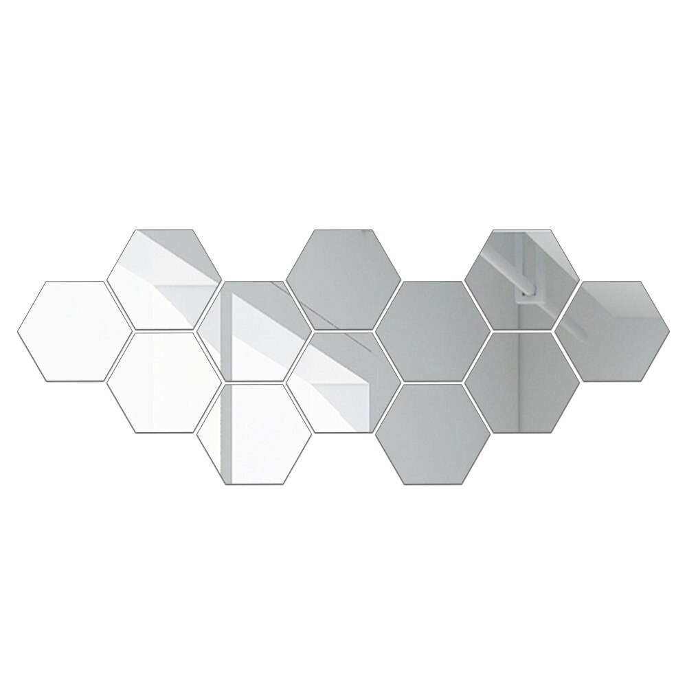 Sliver 3D Mirror Wall Sticker DIY Acrylic Wall Stickers Living Room TV Background Home Decoration adesivo de parede: M(100x85x50mm)