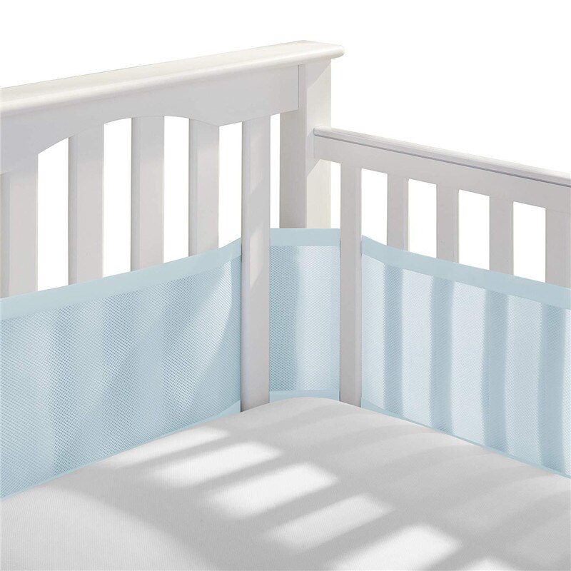 Baby krybbe kofanger åndbar mesh krybbe foring anti-kollision seng kofanger solid-back krybbe omkring pude barneseng beskytter værelse indretning: 2