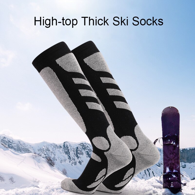 Inverno meias de esqui térmicas de algodão grosso esportes snowboard ciclismo esqui meias de futebol masculino feminino absorção joelho alto elástico meias