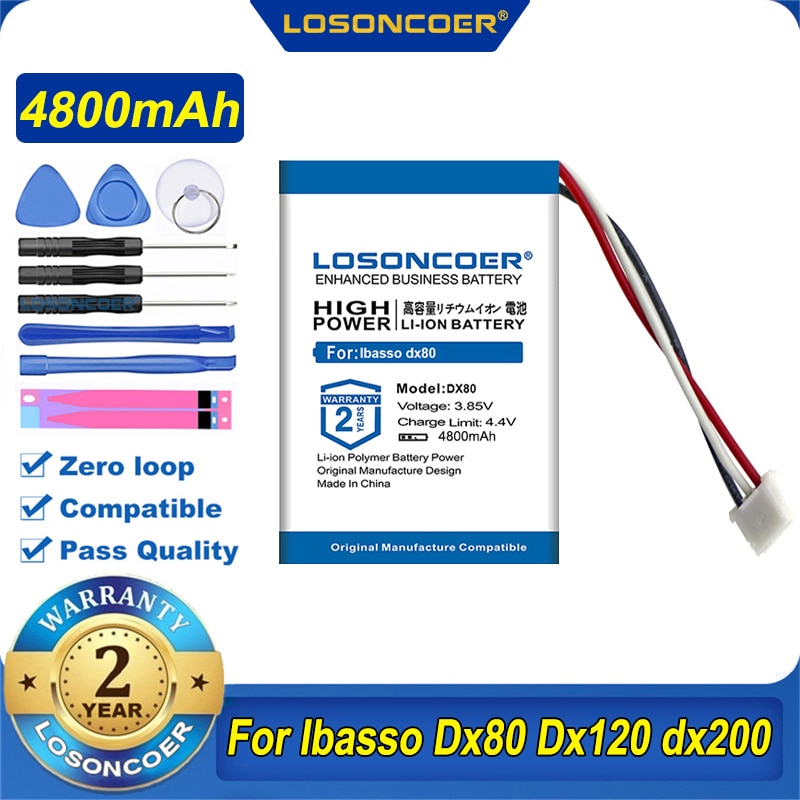 LOSONCOER-batería 100% Original, 4800mAh, para Ibasso DX80 X120 DX120