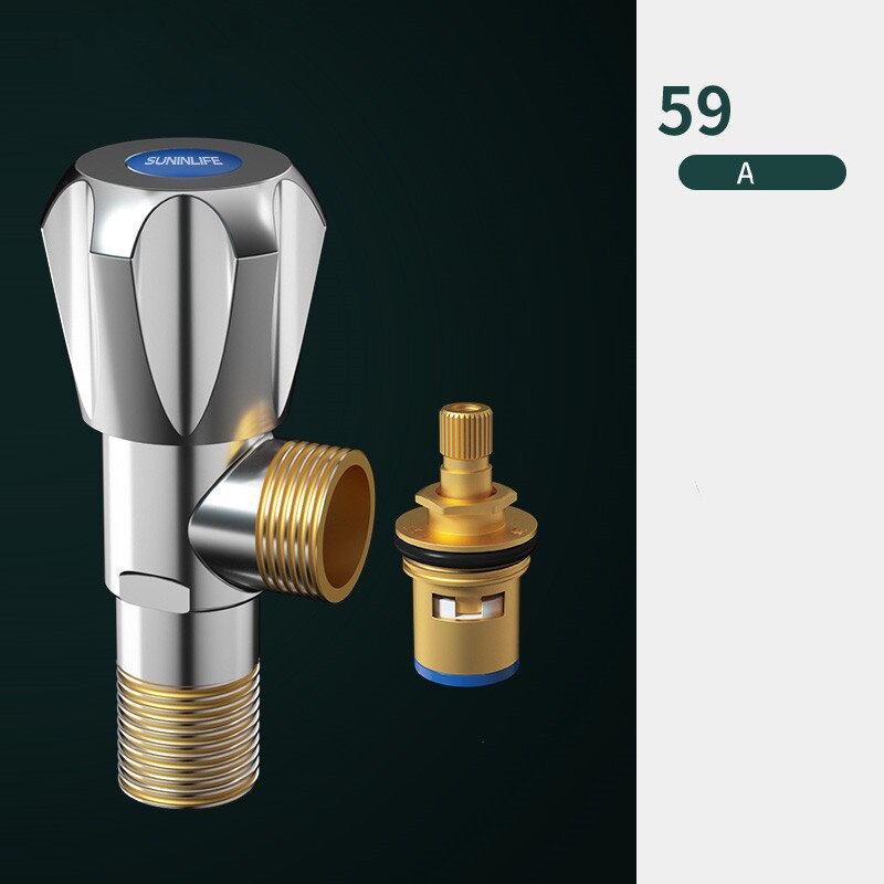 Red and Blue Stainless Steel and Cold Water Valve Flow Control Thread Bathroom Toilet Washbasin Basin Angle Valve: A1