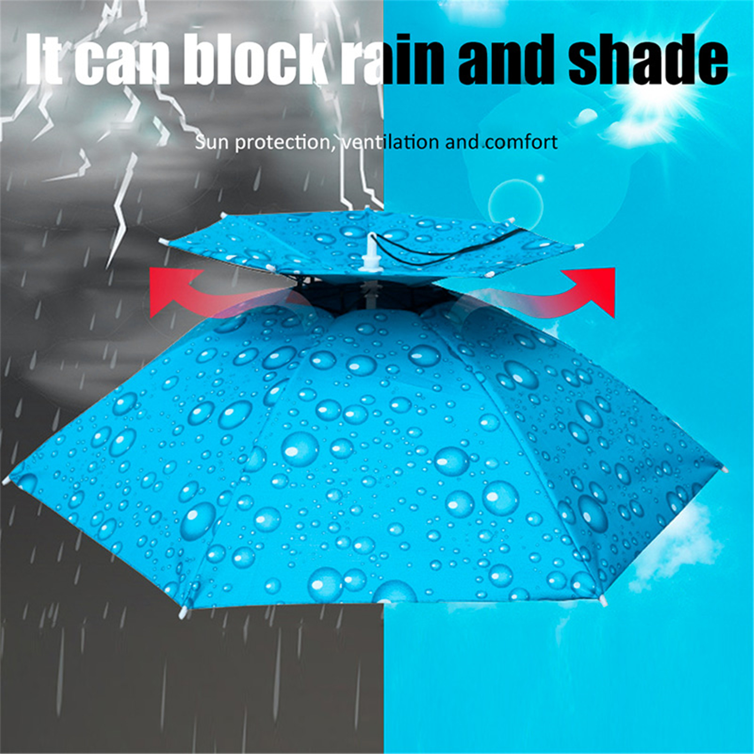 Paraguas de lluvia, sombrero plegable, parasol impermeable, gorro de pesca, sombreros para la cabeza de playa, protección solar UV de doble capa