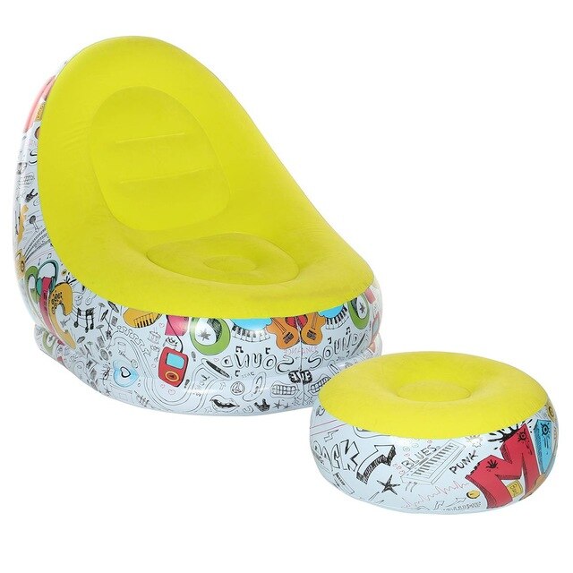 Kanapa wypełniona fasolkami dmuchana dmuchana sofa przenośne meble robić salonu sofa ogrodowa Tatami na fotel lub łóżko z pedałem pogrubienie uciekają: zielony