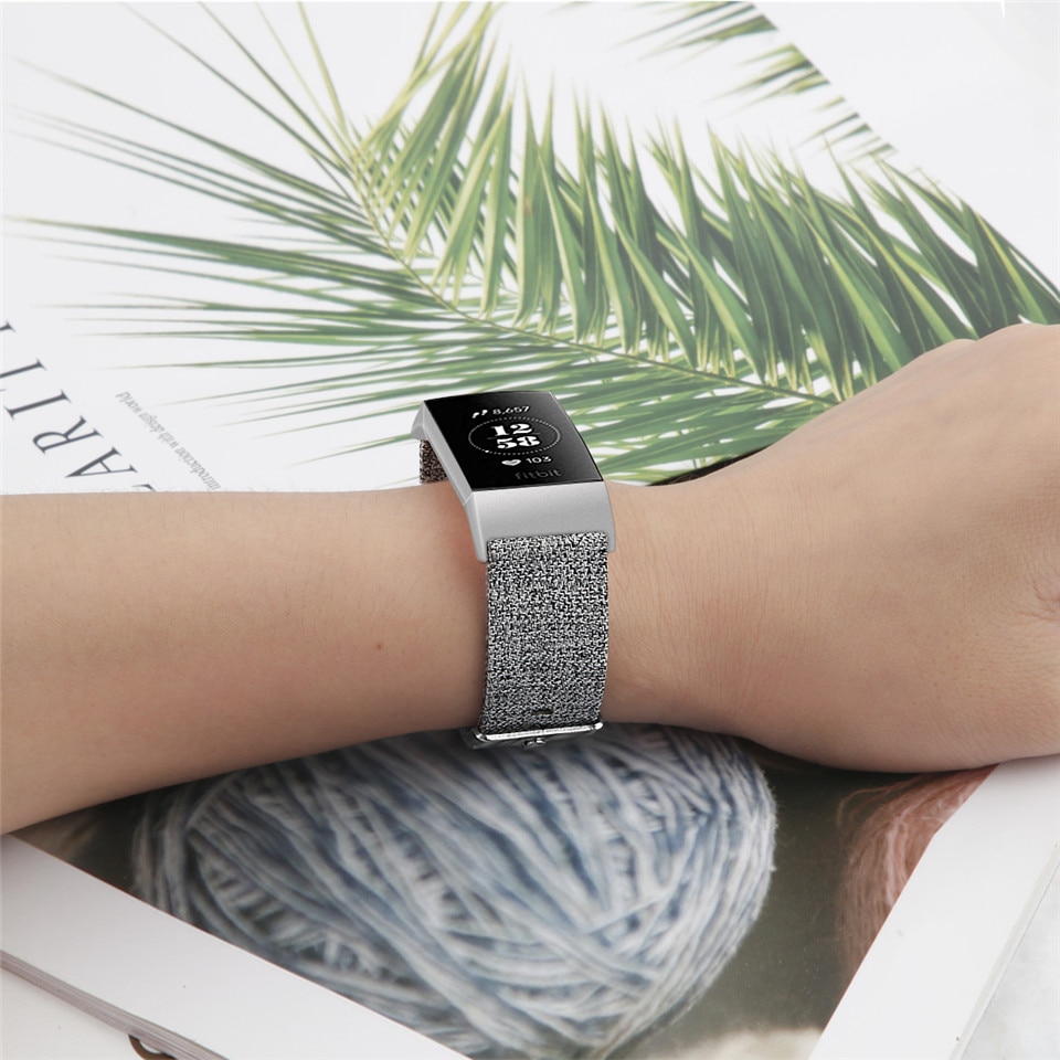 Banda da lona para fitbit carga 3 4 pulseira inteligente loop para fitbit carga 3 4 banda de pulso substituição correa