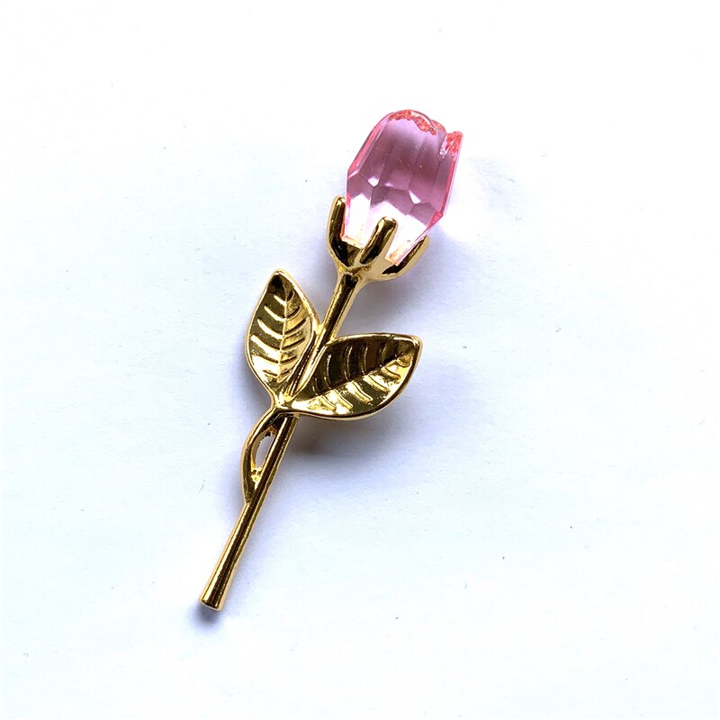 1 stk bryllup valentines day krystallglass rose kunstig blomst valentine til kjæresten bryllup for gjest: 14- gull rosa