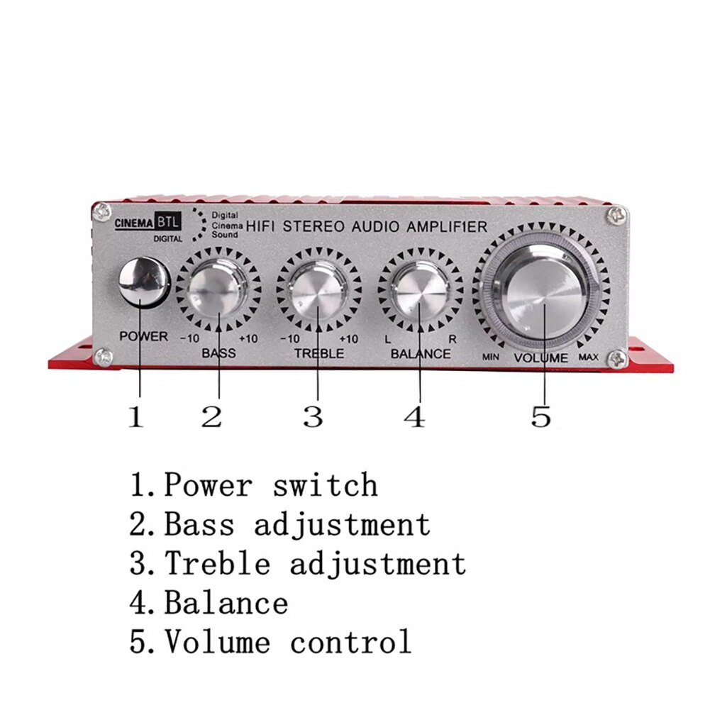 Stereo Hoge Power Led Display Usb Opladen Subwoofer Ruimtebesparende Draadloze Bedienen Auto Gemonteerd Audio Versterker Mini Digitale