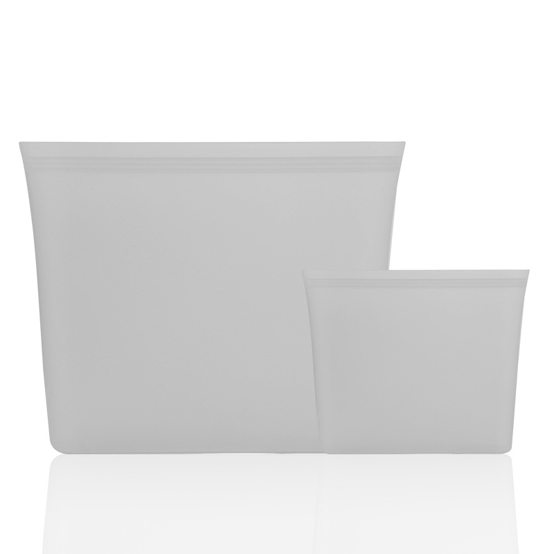 3 stücke Küche Kühlschrank Snack Lager Kasten Suppe Milch Leck Beweis Container Aufstehen Frische Tasche wiederverwendbar Silikon Lebensmittel Lagerung Kasten Taschen: 2 grau Taschen